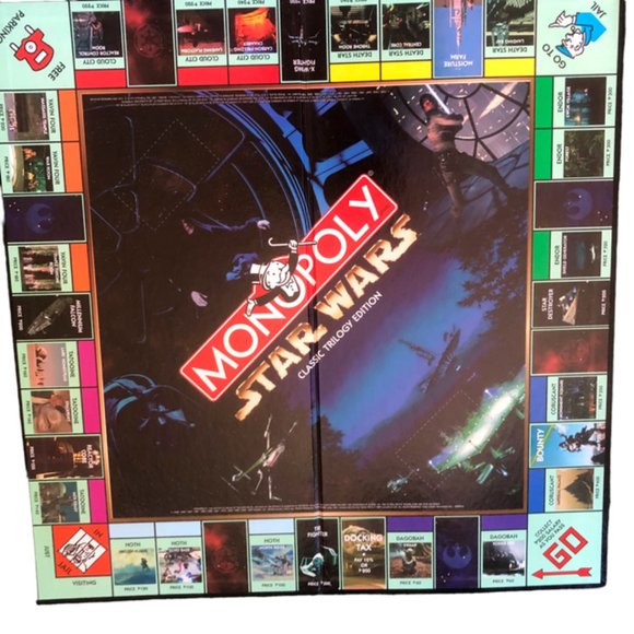 Classic Original Star Wars Trilogy Monopoly Board Game 1997  Vader Solo Leah - Picture 1 of 12